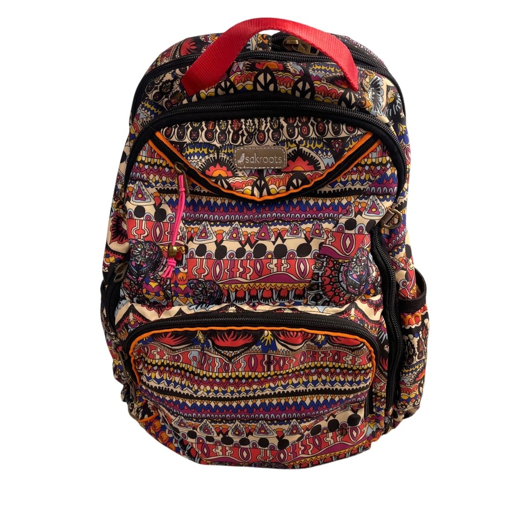 Sakroots laptop Backpack electronics  Tribal Print Adjustable Straps EUC